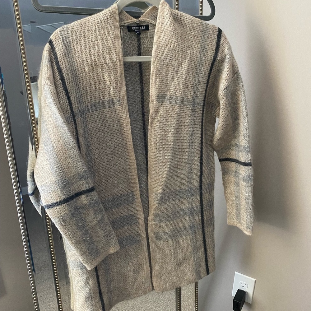 Wool plaid cardigan